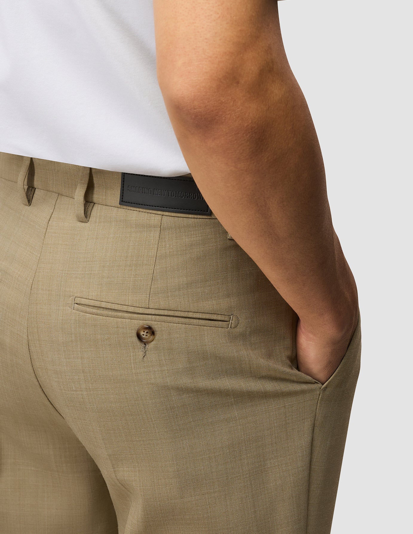 Tech Wool Suit Pants Relaxed Fit Sand